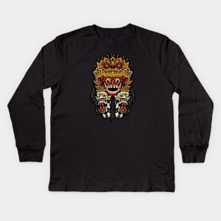 Bali Barong Mask Kids Long Sleeve T-Shirt